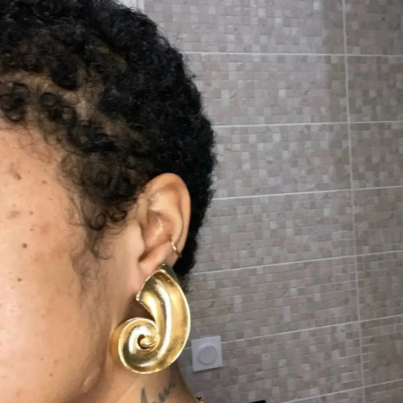 ZARA SEMI-CIRCULAR SILVER GOLD  EARRINGS - Picture 16 of 16